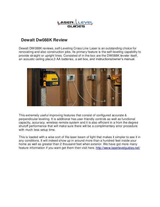 Best Laser Level And Dewalt 088k Review