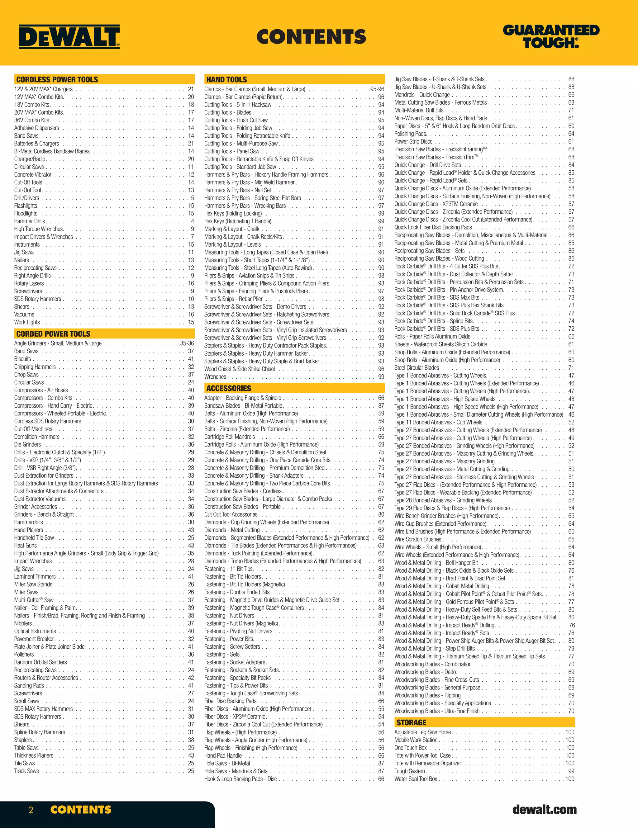 DeWalt Tools Catalog PDF Woodworking Arts and Crafts
