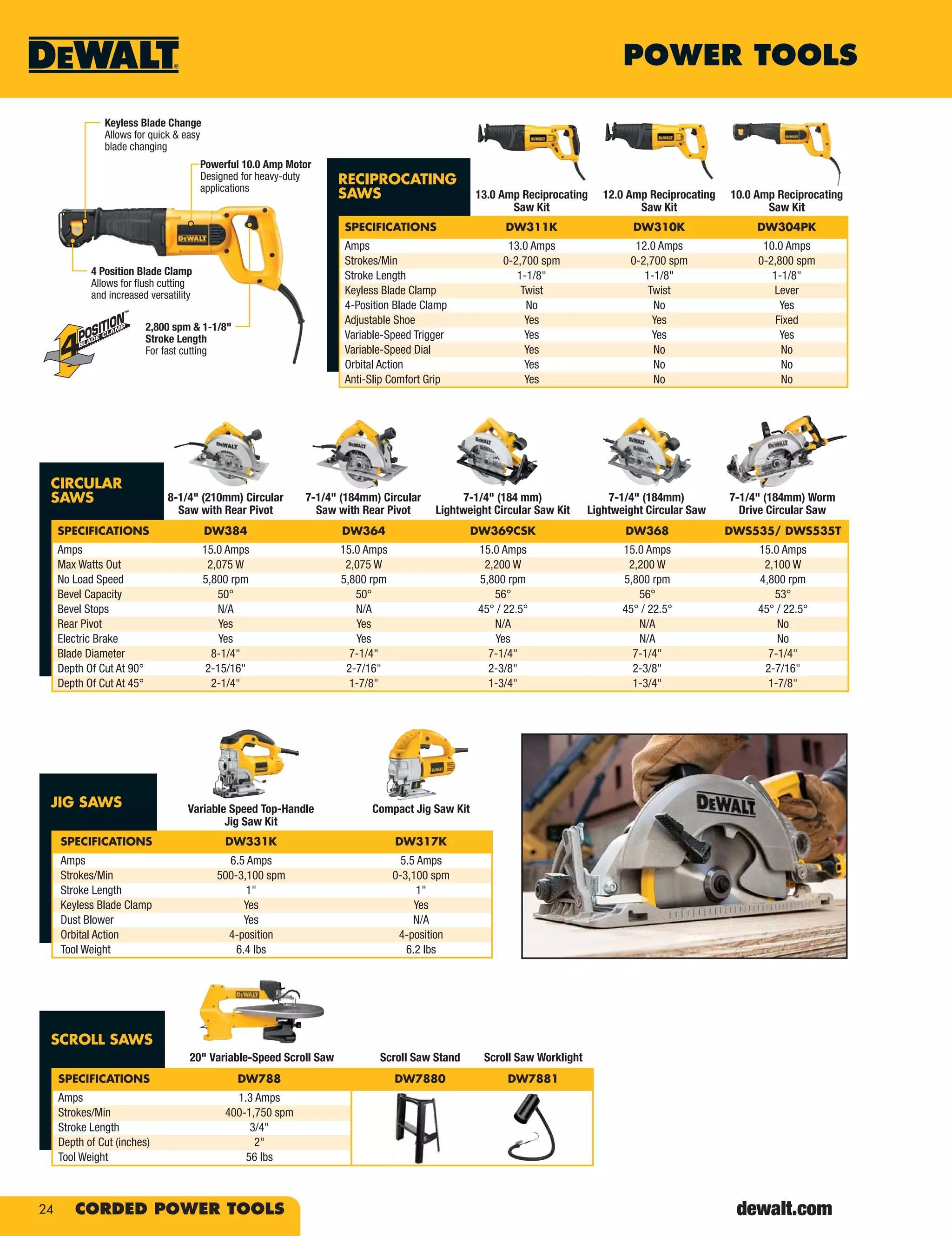 DeWalt Tools Catalog PDF Woodworking Arts and Crafts