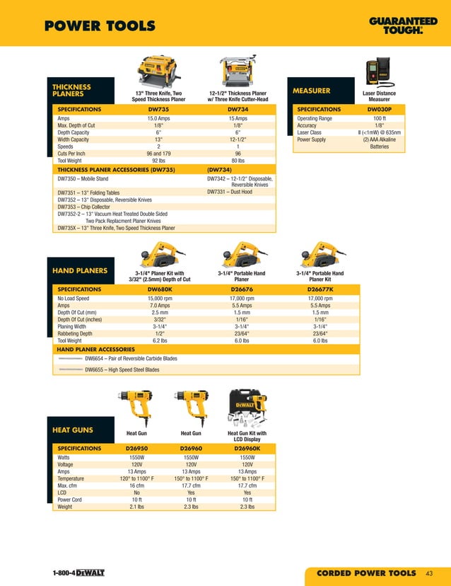 DeWalt Tools Catalog PDF Woodworking Arts and Crafts
