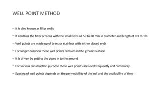 Wellpoint Approach Ground improvement techniques-DEWATERING | PPTX
