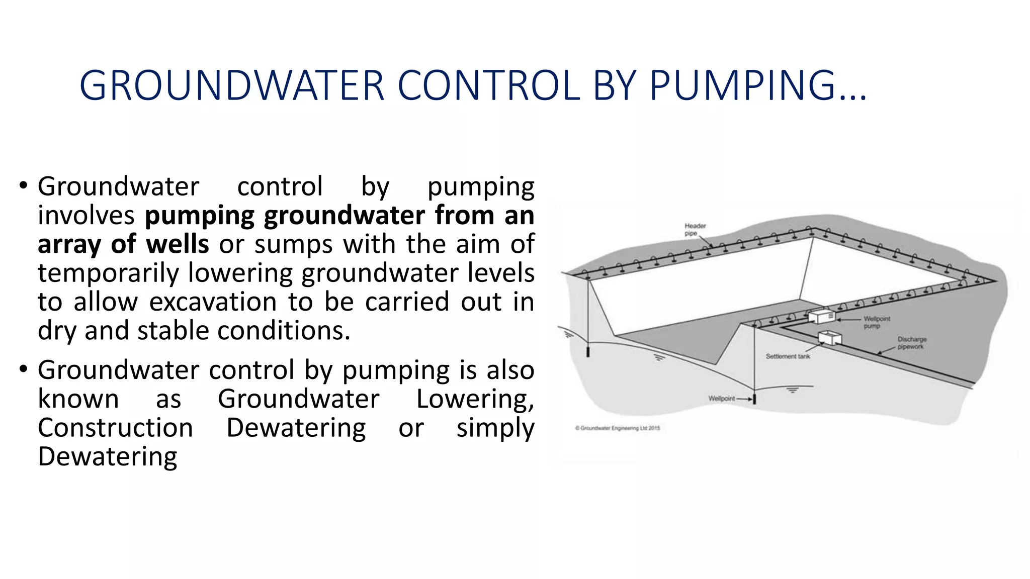 DEWATERING METHODS IN EXCAVATION | PPTX