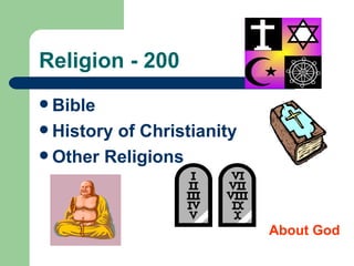 Religion - 200 Bible History of Christianity Other Religions  About God 