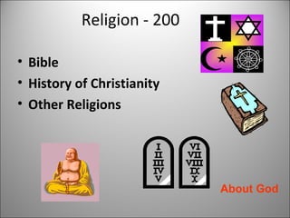 Religion - 200 Bible History of Christianity Other Religions  About God 