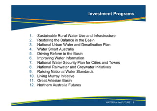 WATER for the FUTURE 8