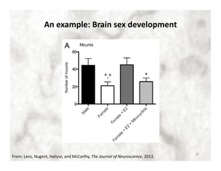 An example: Brain sex development 
From: Lenz, Nugent, Haliyur, and McCarthy, The Journal of Neuroscience, 2013. 10 
 