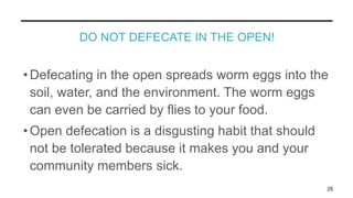 Defecating In Water DEWORMING in secondary schools powepoint | PPTX