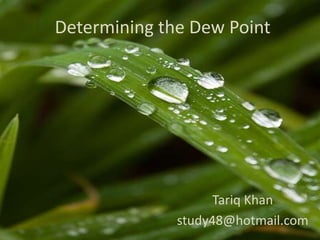 Determining the Dew Point




                    Tariq Khan
              study48@hotmail.com
 