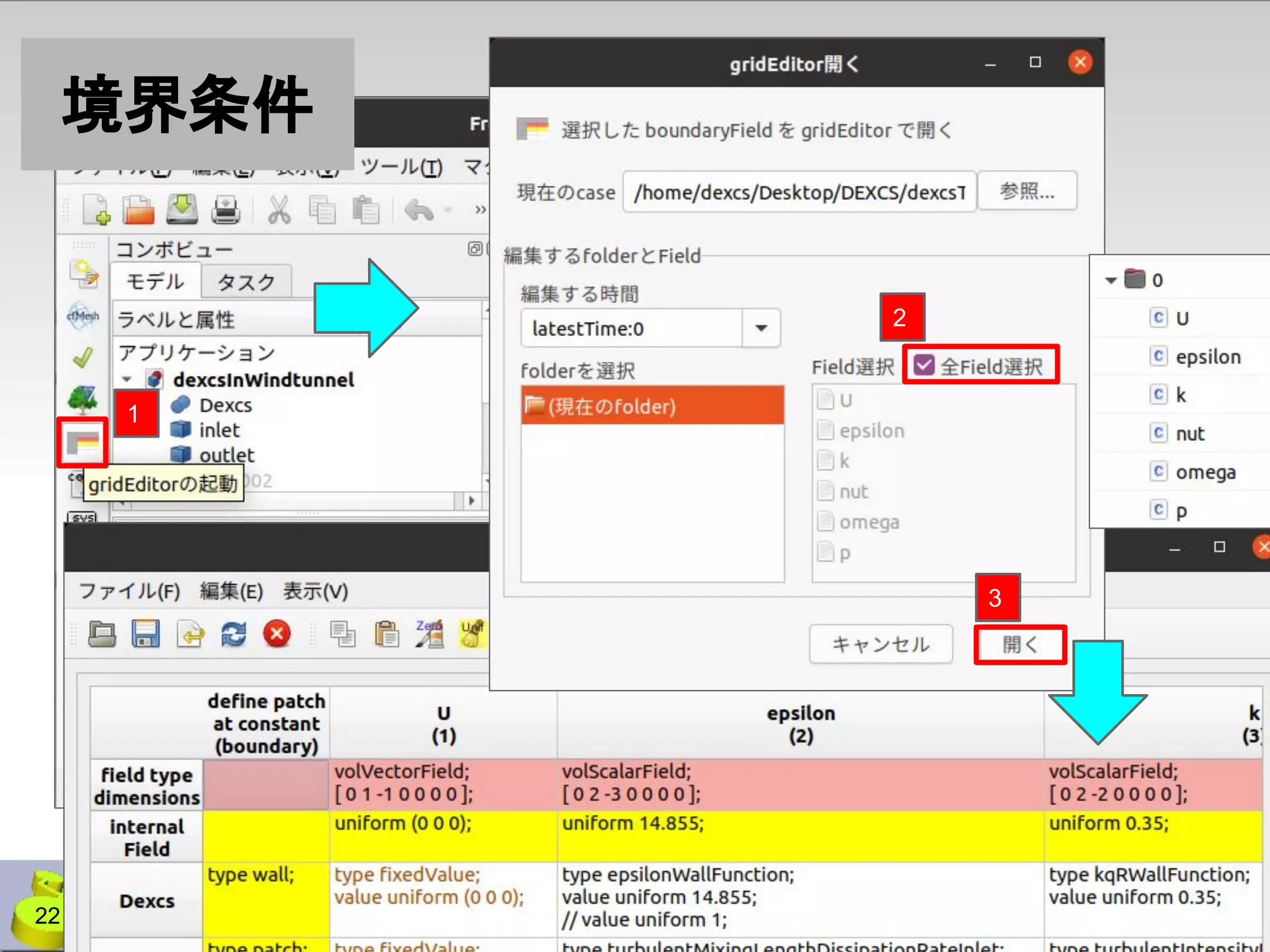 2
3
境界条件
22
1
 