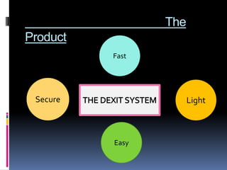 The
Product
          Fast




 Secure                Light



          Easy
 