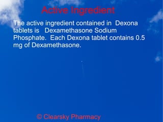 Generic Dexamethasone Tablets (Dexona) | ODP