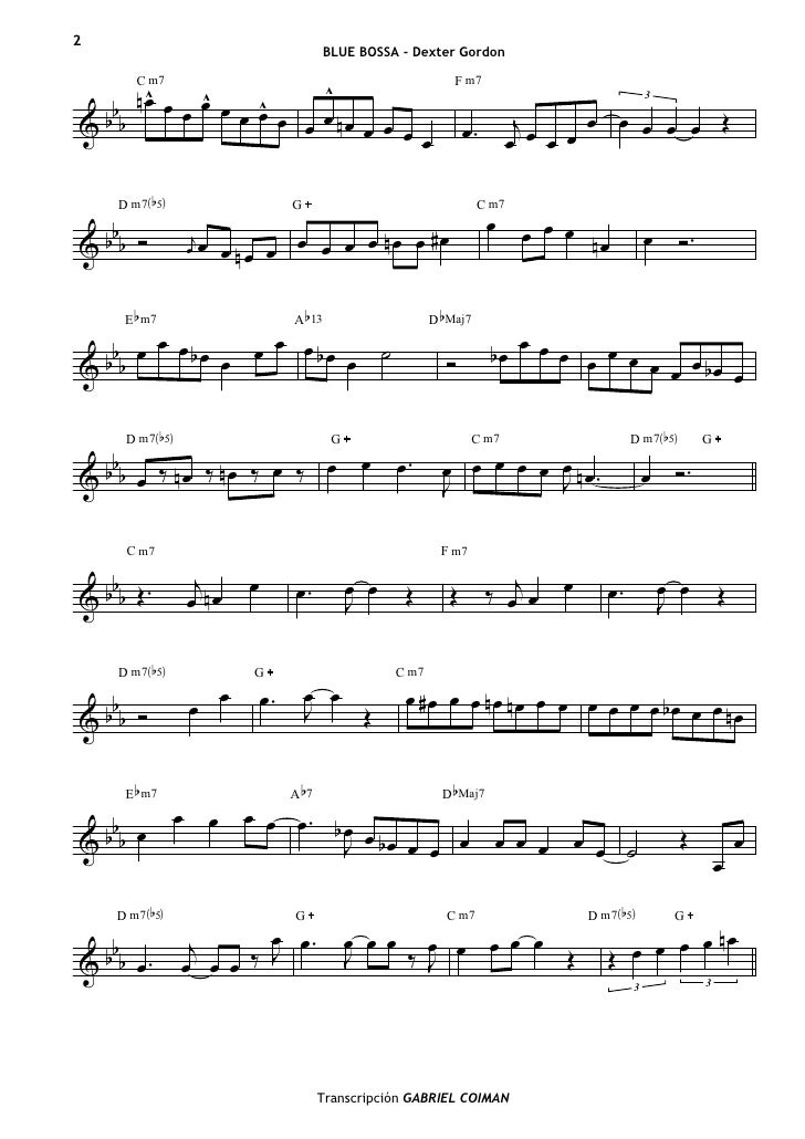 Blue Bossa Pdf Blue Bossa Pdf