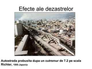 Efecte ale dezastrelor




Autostrada prabusita dupa un cutremur de 7.2 pe scala
Richter, 1995 Japonia
 