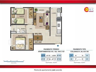 Planta do apartamento com varanda
 