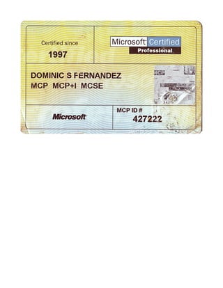 Microsoft Certification - 1997
