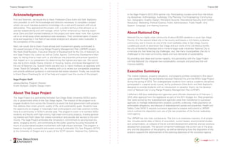 4 5
Acknowledgments
First and foremost, we would like to thank Professors Dana Kuhn and Seth Kaplowitz
who provided us with the knowledge and direction necessary to complete a project
where we could translate academic knowledge into a real-world scenario with actual
deliverables. They approached the project with a student-led focus that allowed us to
operate independently and self-manage, which further enhanced our learning experi-
ence. Dana and Seth worked tirelessly on this project and were never more than a phone
call or an email away when assistance was necessary. Their combined years of experi-
ence and expertise in the field of real estate analysis and valuation were invaluable to
the completion of this project.
Next, we would like to thank those whose brief involvement greatly contributed to
the overall success of the Long-Range Property Management Plan (LRPMP) project.
We thank Brad Raulston, Executive Director of Development for the City of National City
and Sage Project City Liaison as well as Carlos Aguirre, Community Development Man-
ager, for taking time to meet with us and discuss the properties and answer questions
that helped us in our preparation for determining the highest and best use. We would
also like to think Alredo Ybarra, Director of Housing, Grants, and Asset Management for
the city of National City. Special thanks are also due to Trevor Hubbard, an appraiser with
Jones, Roach & Caringella, Inc., for meeting with us to review our comparable properties
and provide additional guidance in commercial real estate valuation. Finally, we would like
to thank Dawn Eisenberg for all of her help and support over the course of this project.
Sage Project Staff
Jessica Barlow, Program Director
Kristin Burbach, Graphic Design Intern
About The Sage Project
The Sage Project is a partnership between San Diego State University (SDSU) and a
city or government entity in the San Diego region. The mission of the program is to
engage students from across the University to assist the local government with projects
that address their smart growth, quality of life, and sustainability goals. Students have
the opportunity to engage in meaningful real-world projects and make positive contribu-
tions to a community in SDSU’s service area. The program’s vision is to connect SDSU
students and faculty with high-priority, high-need community projects, thereby generat-
ing interest and fresh ideas that create momentum and provide real service to the com-
munity. The Sage Project embodies the University’s commitment to serving local stu-
dents, engaging alumni, and contributing to the public good by focusing thousands of
hours of course-based student involvement with high-impact activities. The program is
based on the highly successful and award-winning Sustainable City Year Program (SCYP)
at the University of Oregon and is a part of the SCYP network. National City, California,
is the Sage Project’s 2013-2014 partner city. Participating courses come from the follow-
ing disciplines: Anthropology; Audiology; City Planning; Civil Engineering; Communica-
tion; Geography; Graphic Design; Homeland Security; International Security And Conflict
Resolution; Marketing; Political Science; Public Administration; Public Health; And
Speech, Language, and Hearing Sciences.
About National City
National City is a highly urban community of about 60,000 residents in south San Diego
County. It is the second oldest city in the county and boasts a rich history, a diverse
community, and is known as one of the most walkable cities in San Diego County.
Located just south of downtown San Diego and just north of the US-Mexico border,
the city is flanked by freeways and is home to large-scale industries. National City is
a mid-size city that faces big city challenges, and, like many municipalities, the city is
challenged to the meet community needs and new demands of sustainability.
By providing new ideas and human capacity, this partnership with the Sage Project
will help National City integrate new sustainability concepts and practices that will
improve livability.
Executive Summary
The market analyses, property valuations, and property profiles contained in this report
were created through the partnership between National City and the SDSU Sage Project
during the spring of 2014. Ten undergraduate students from various academic disciplines
participated in a special study course, led by professors Dana Kuhn and Seth Kaplowitz,
designed to provide students with an introduction to valuation theory via the develop-
ment of National City’s Long-Range Property Management Plan (LRPMP).
California’s 400 plus redevelopment agencies were officially dissolved as of February 1,
2012, after approval from the legislature as part of the 2011 Budget Act. Real properties
that were owned by the redevelopment agencies were then transferred to successor
agencies to manage redevelopment projects currently underway, make payments on
enforceable obligations, and dispose of redevelopment assets and properties. Health and
Safety Code 34191.5 requires successor agencies to prepare and submit a LRPMP,
which outlines the disposition and use of the real properties of the former redevelop-
ment agency.
The LRPMP has two main components. The first is an extensive inventory of all proper-
ties, includes parcel data, a history of acquisition, current leases, environmental studies
and contamination, an analysis of transit oriented development potential, and any previous
development proposals. The second component addresses the current use of the prop-
erty and the disposition of the property, as well as identifying how the disposition of the
property supports the advancement of the planning objectives of the successor agency.
Property Management Plan Finance 498
 
