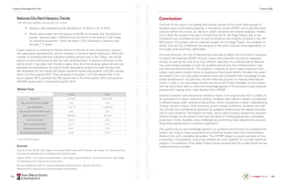 164 165
National City Rent/Vacancy Trends
*The following statistics were pulled from Costar
	 •	 Vacancy rates dropped by 2% between Q1 of 2013 to Q1 of 2014.
	 •	 Rental rates ended the first quarter at $0.86, an increase over the previous 		
		 quarter. Vacancy rates in National City are some of the lowest in San Diego 		
		 for industrial properties. There has been a 22% decrease in vacancy over
		 the past 7 ½ years.
Expect vacancy to continue to decline thanks to the lack of new construction, particu-
larly speculative development, and an increase in industrial tenant expansion. While the
number of proposed planned industrial building remains low in San Diego, we should
expect to see build-to-suit as the first new developments. If vacancy continues at the
rate at which it has been over the last 3 years, then all of the existing space will soon be
absorbed and developers will need to build speculative projects to meet the demand.
Net absorption for the overall San Diego Industrial market was positive 1,012,822 square
feet in the first quarter 2014. That compares to positive 1,107,723 square feet in the
fourth quarter 2013, positive 522,706 square feet in the third quarter 2013, and positive
489,555 square feet in the second quarter 2013.
Market Facts
County State
Population 3,172,854 38,023,564
Avg. Annual Five-Year Change* 2.9% 2.8%
Total Households 1,118,118 12,898,009
Avg. Annual Five-Year HH Change* 3.8% 3,8%
Median Household Income $66,586 $63,548
Flex Vacancy Rate 16.0% 12.9%
Flex Average Asking Rent $1.12 $1.12
Warehouse Vacancy Rate 8.6% 7.4%
Warehouse Average Asking Rent $0.66 $0.46
* 2012-2017 Forecast
Sources
Cassidy Turley. (2014). San Diego Commercial Real Estate 2014 Forecast. San Diego, CA: Retrieved from
http://www.cassidyturley.com/research/market-forecasts
Costar. (2014). The Costar Industrial Report. San Diego Industrial Market. First Quarter 2014. San Diego,
CA: Retrieved from http://www.costar.com/
Marcus & Millichap. (2013). Industrial Research Market Report. Second Half 2013.
Retrieved from http://www.marcusmillichap.com/research
Conclusion
The bulk of this report is an edited and stylized version of the work three groups of
students spent a semester preparing. It included an entire LRPMP, which was the initial
purpose behind the course, as well as in depth valuations and market analyses. Indeed,
this is likely the longest final report written thus far for the Sage Project due to the
impressive and incredible amount of work achieved by the students involved in the LRP-
MP project. This project was an important project for the Sage Project, the students of
SDSU, and the City of National City because of the direct and real-world applicability of
the project and its primary deliverable.
First and foremost, the City of National City was able to obtain the information necessary
to submit the required LRPMP through means that saved the city and its taxpayers’
money, as well as the time of its busy officials. Naturally, the professionals at National
City were always available to help the students and ensure the finished product was
one that would be beneficial. The students, a majority of whom were majoring in real
estate, were able to obtain hands on experience that would directly translate into poten-
tial careers. Even non-real estate students were able to expand their knowledge of real
estate development, city planning, and the intensive process of meeting state require-
ments. In fact, a non-real estate student served as the Project Manager for this project
and has since been able to utilize the knowledge gained in this process to gain potential
employment helping other cities develop their LRPMP.
Second, students were exposed to valuation theory in an original way that is unlikely to
be replicated in a regular classroom setting. Students were valued a variety of properties
in different areas under varying zoning policies, which required an in depth understanding
of basic valuation theory. After analyzing current market conditions, students met with
city officials and a professional appraiser for guidance determining the highest and best
use for each property. The highest and best use for each property shaped the valuation
method chosen by the students and was the basis for finding appropriate comparable
properties. Finally, students were challenged by performing value adjustments and justi-
fying those adjustments in a written explanation.
The opportunity to use knowledge gained in an academic environment on a professional
project was truly a unique experience and amplified student learning while providing
National City with a valuable deliverable. The LRPMP project is a good example of how
universities, municipalities, and private entities can work together on mutually beneficial
projects. It is evidence of the Sage Project’s great success and the model should be rep-
licated wherever possible.
Property Management Plan Finance 498
 