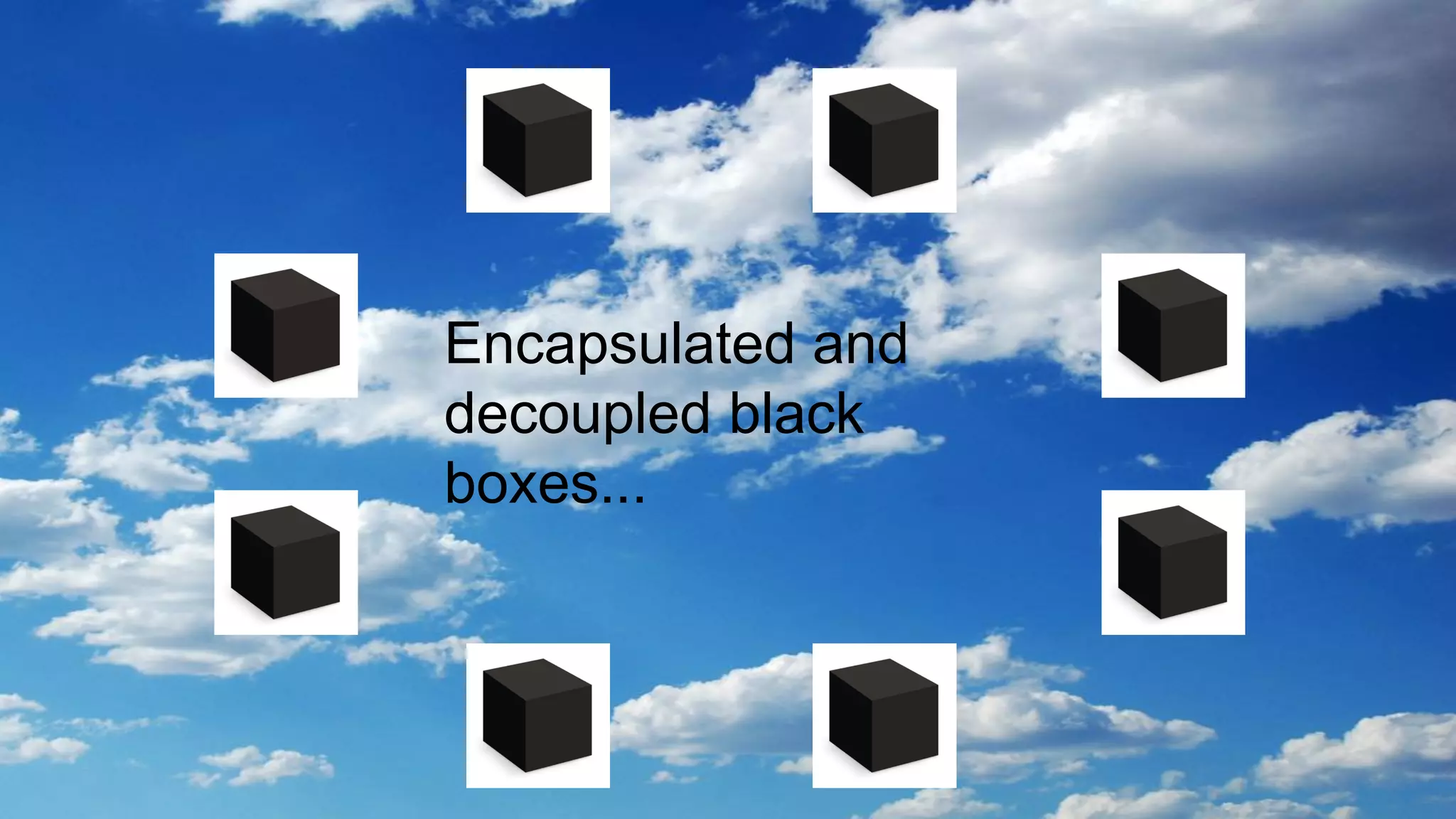 Encapsulated and
decoupled black
boxes...
 