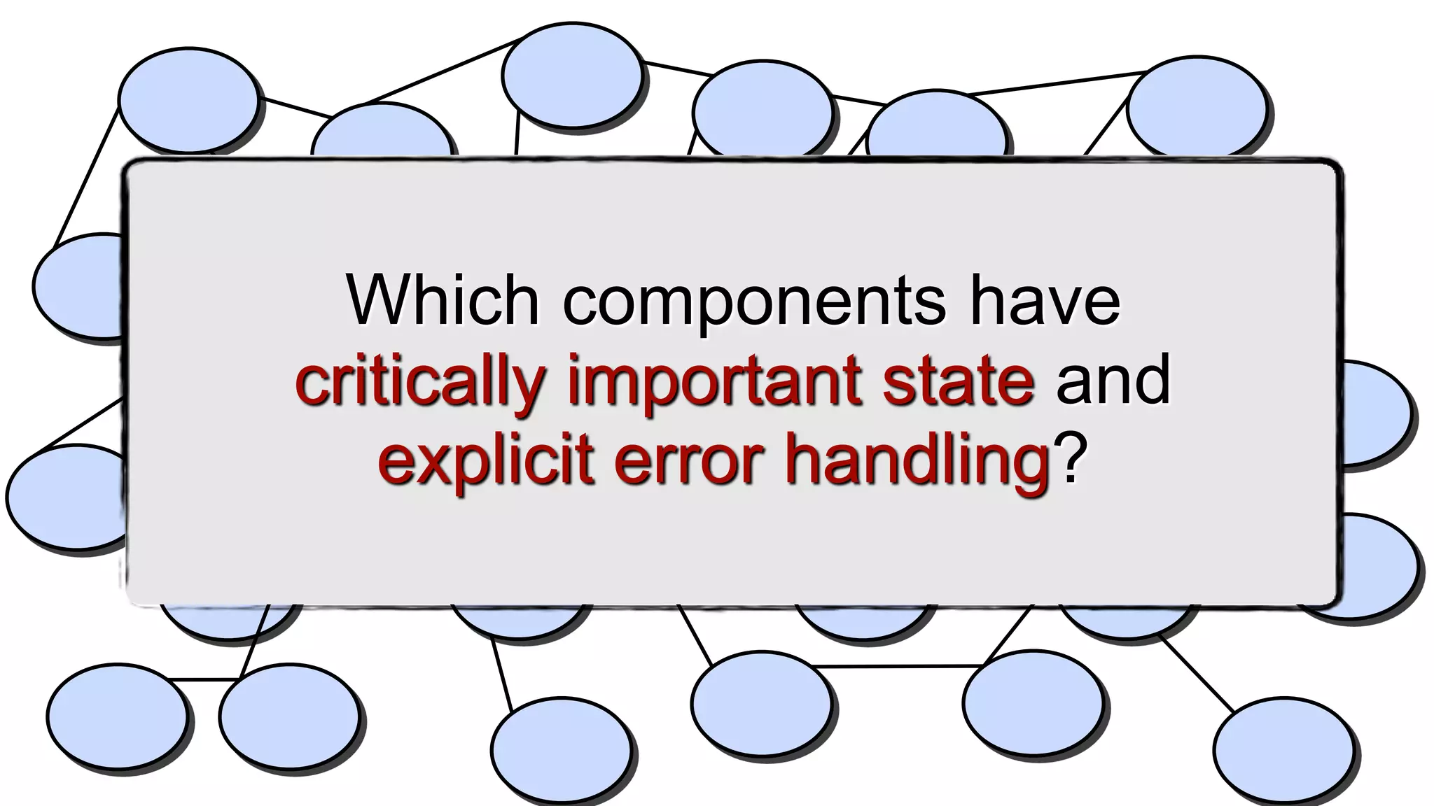 Which components have
critically important state and
   explicit error handling?
 