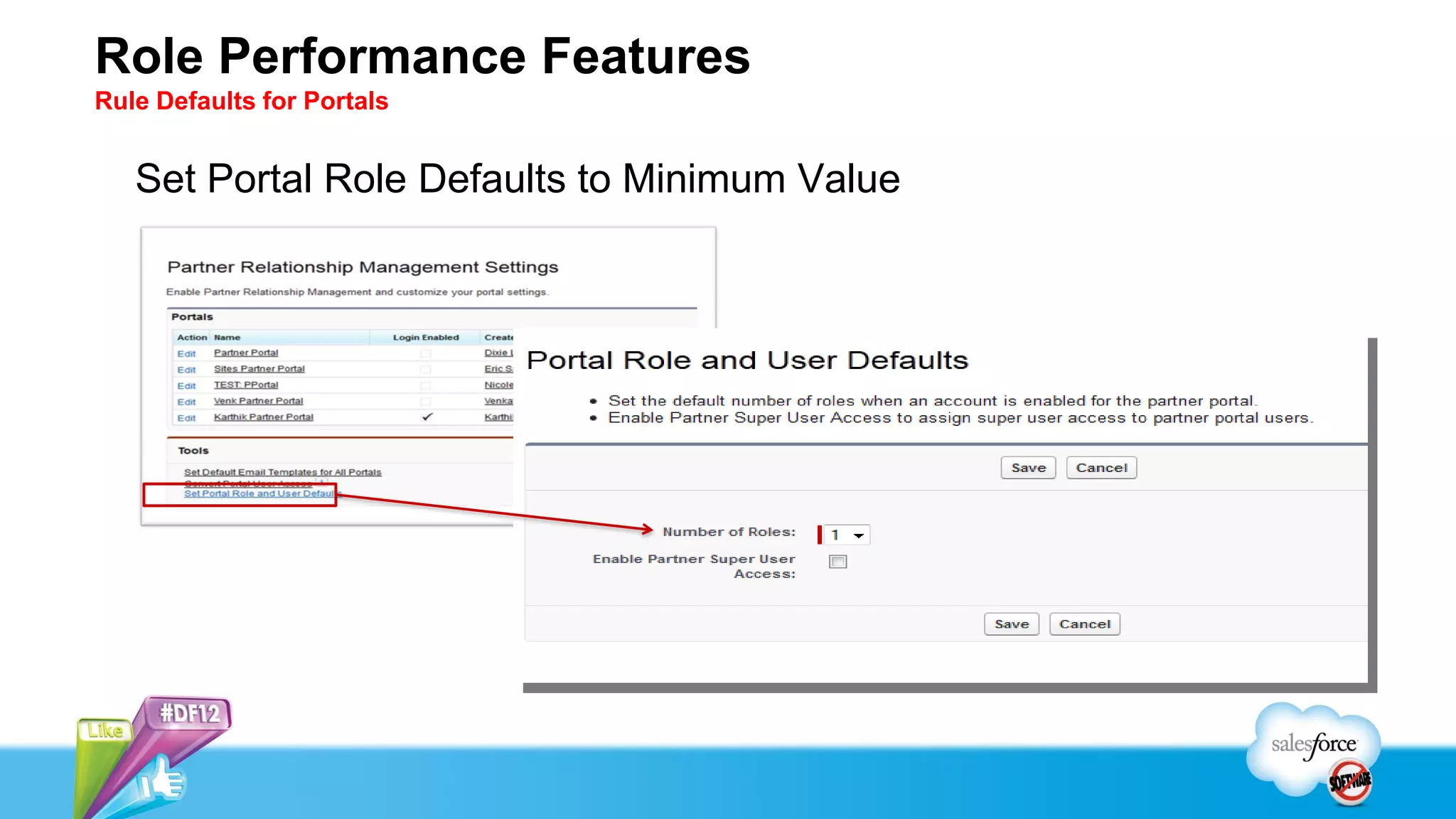 Role Performance Features
Rule Defaults for Portals


   Set Portal Role Defaults to Minimum Value
 