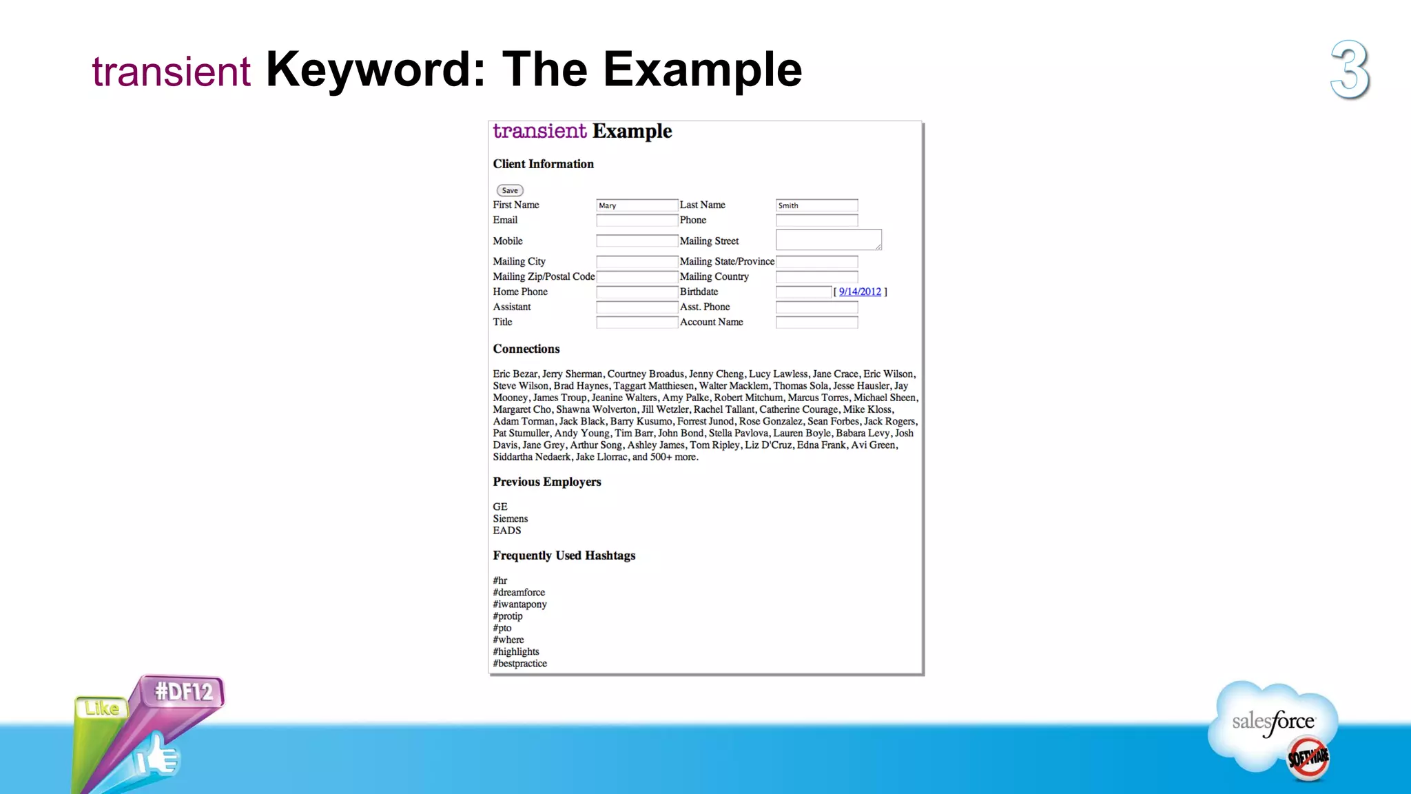 transient Keyword: The Example
 