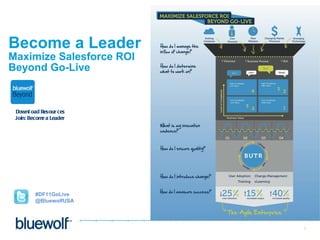 Become a Leader  Maximize Salesforce ROI  Beyond Go-Live Download Resources Join: Become a Leader #DF11GoLive @BluewolfUSA 