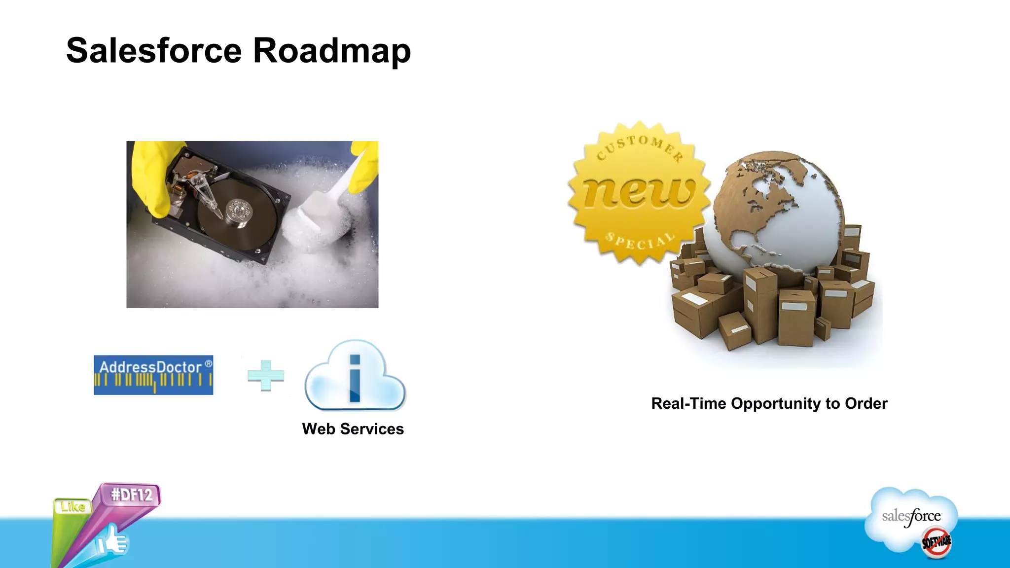 Salesforce Roadmap




                           Real-Time Opportunity to Order
            Web Services
 