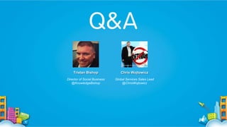 Tristan Bishop

Chris Wojtowicz

Director of Social Business
@KnowledgeBishop

Global Services Sales Lead
@ChrisWojtowicz

 