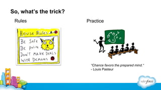 So, what’s the trick?
Rules

Practice

“Chance favors the prepared mind.“
- Louis Pasteur

 