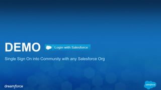 DEMO 
Single Sign On into Community with any Salesforce Org 
 