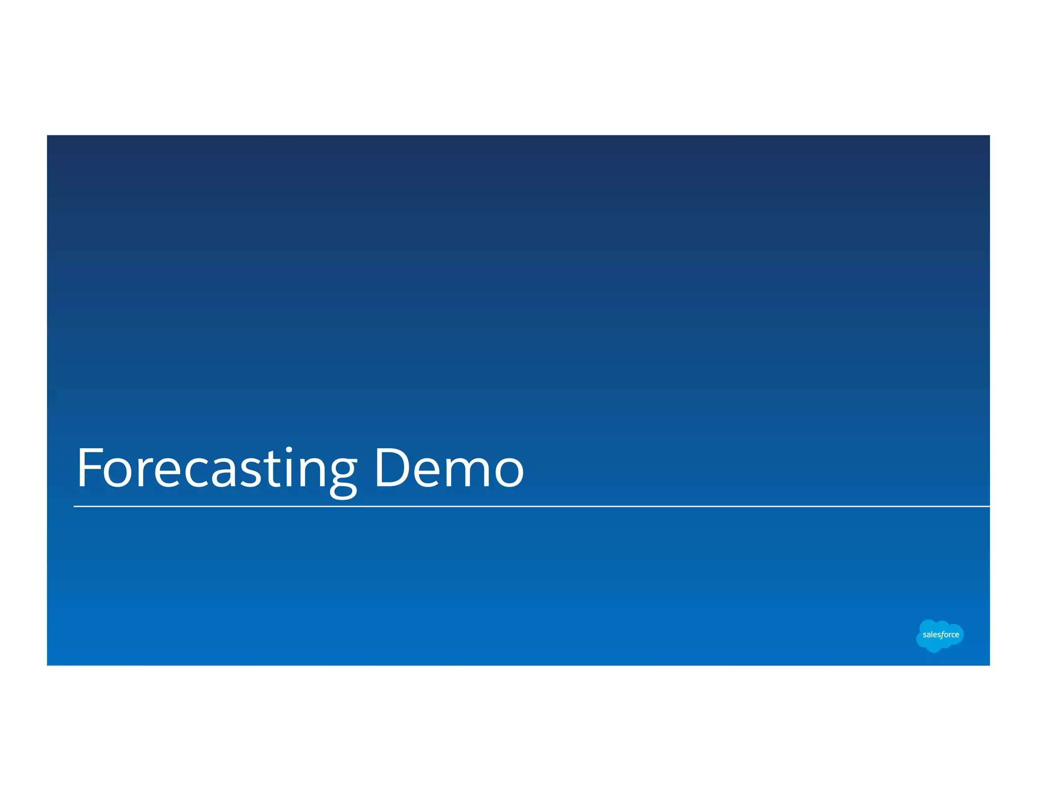 Forecasting Demo
 