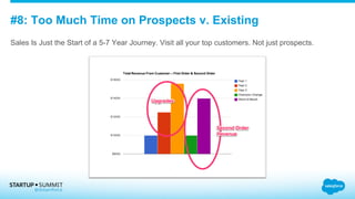 #8: Too Much Time on Prospects v. Existing
Sales Is Just the Start of a 5-7 Year Journey. Visit all your top customers. Not just prospects.
 