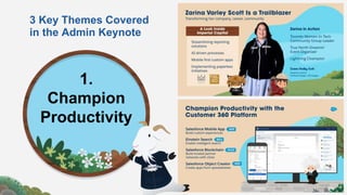 3 Key Themes Covered
in the Admin Keynote
1.
Champion
Productivity
 