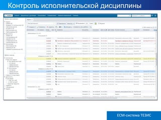 Контроль исполнительской дисциплины
ECM ТЕЗИС версия 3.6ECM-система ТЕЗИС
 