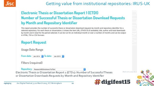 Theses and dissertation on institutional repository