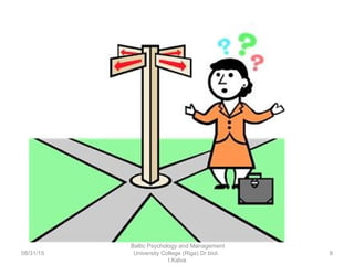 08/31/15
Baltic Psychology and Management
University College (Riga) Dr.biol.
I.Kalva
8
 