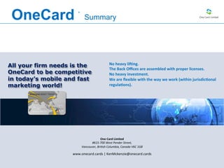 ONECARD FAQ | PDF