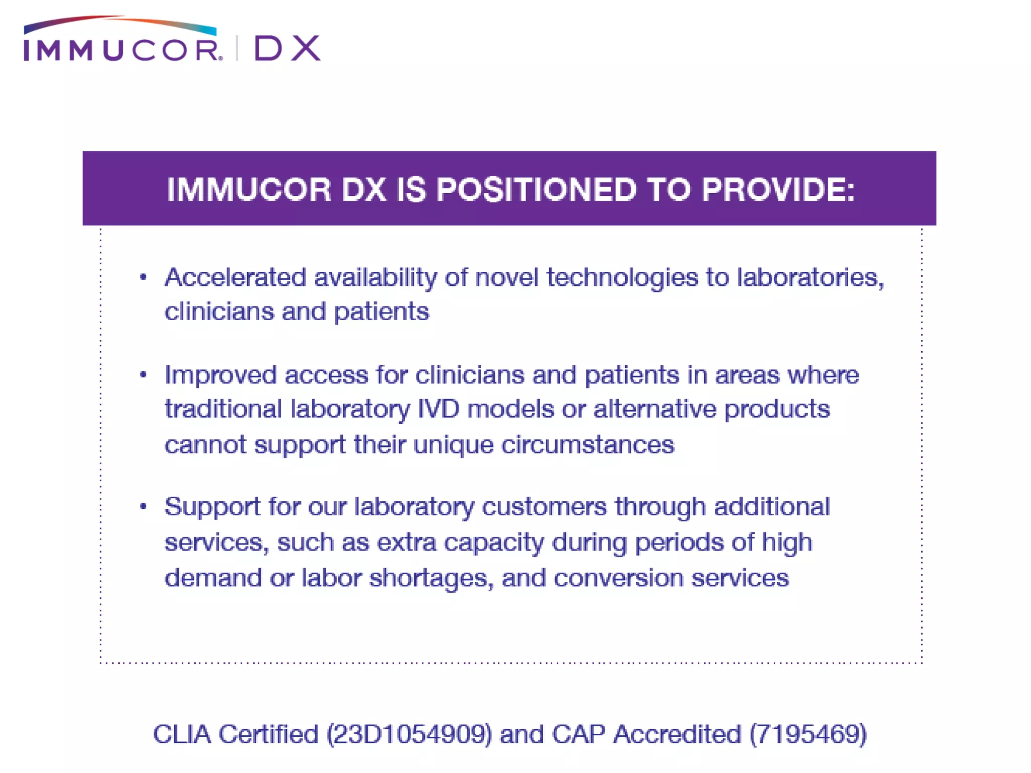 IMMUCOR DX PPT PDF