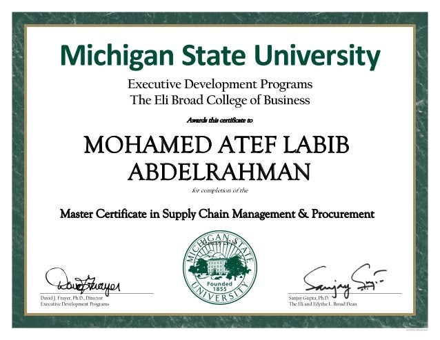 msc masters in supply chain management