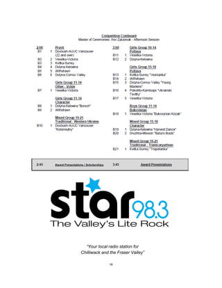 16
“Your local radio station for
Chilliwack and the Fraser Valley”
 