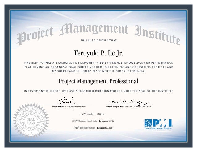 pmp certificate number pmp certificate number
