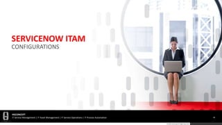 HGCONCEPT
IT Service Management | IT Asset Management | IT Service Operations | IT Process Automation 48
© 2016 HGConcept All Rights Reserved
SERVICENOW ITAM
CONFIGURATIONS
 