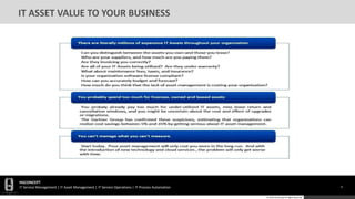 HGCONCEPT
IT Service Management | IT Asset Management | IT Service Operations | IT Process Automation 9
© 2016 HGConcept All Rights Reserved
IT ASSET VALUE TO YOUR BUSINESS
 