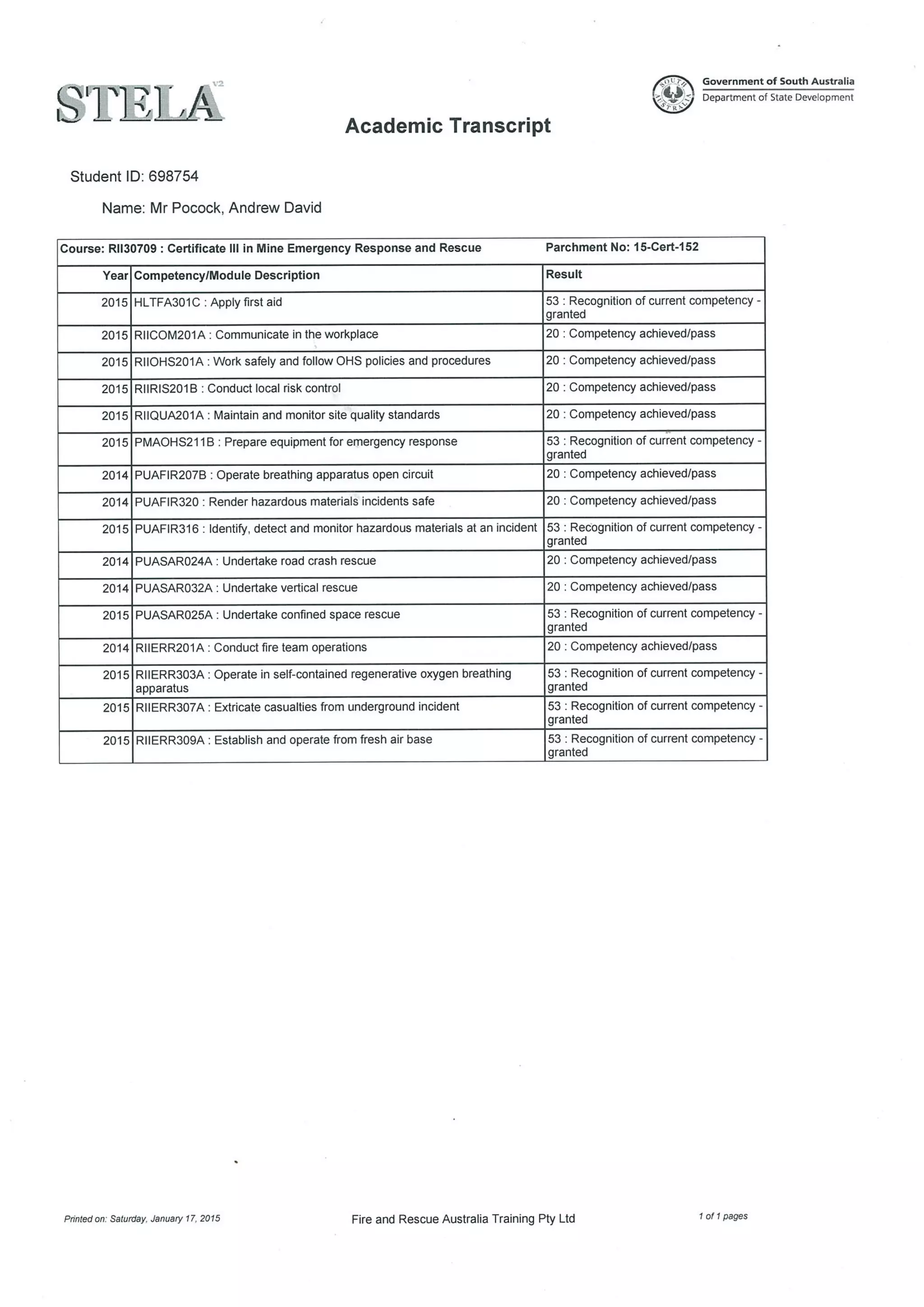 Cert 3 Mines Rescue Andrew Pocock PDF
