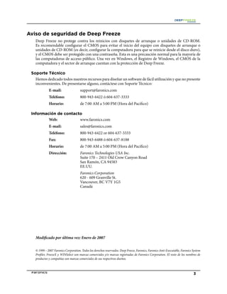 Deep Freeze Std Manual Español | PDF