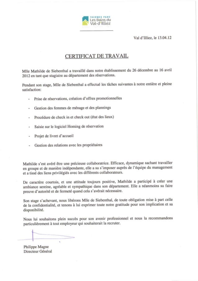 recommendation lettre