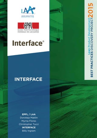 INTERFACE
LEAN ANALYTICS
A S S O C I A T I O N
EPFL / LAA
Doroteja Maklin
Myrna Flores
Christopher Tucci
INTERFACE
Billy Ingram
 
