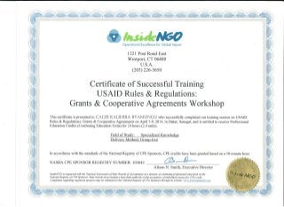 Certificate_USAID Rules and Regulation_Caleb kalihira