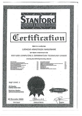 Certificate - Stanford