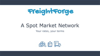 A Spot Market Network
Your rates, your terms
 